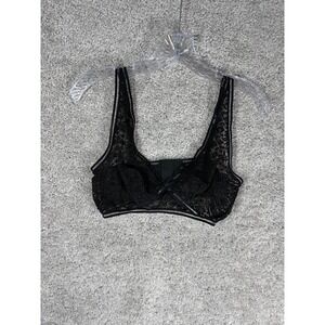 Victorias Secret Very Sexy‎ Black Lace Mesh Trim Bralette Size Medium